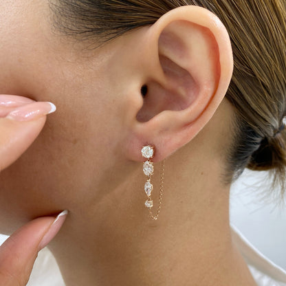 עגילים תלויים יהלום | 1.85 קראט